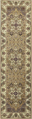 5'x8' Beige Ivory Machine Woven Floral Medallion Indoor Area Rug