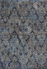 2'x4' Slate Blue Machine Woven Damask Indoor Accent Rug