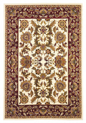 3'x5' Ivory Red Machine Woven Floral Traditional Indoor Area Rug