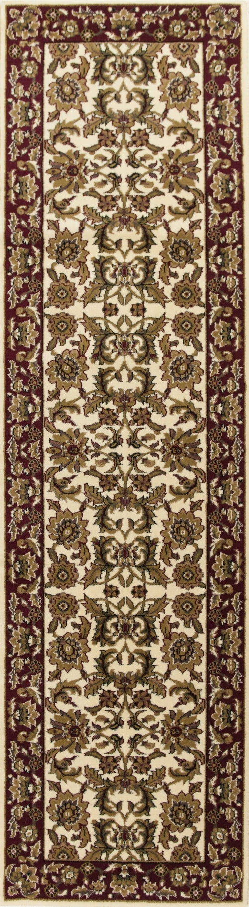 3'x5' Ivory Red Machine Woven Floral Traditional Indoor Area Rug