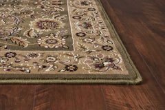 3'x5' Green Taupe Machine Woven Floral Traditional Indoor Area Rug