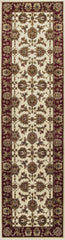 3'x5' Ivory Red Machine Woven Floral Traditional Indoor Area Rug