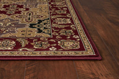 3'x5' Red Machine Woven Traditional Quatrefoil Indoor Area Rug