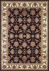 8'x11' Black Ivory Machine Woven Floral Traditional Indoor Area Rug