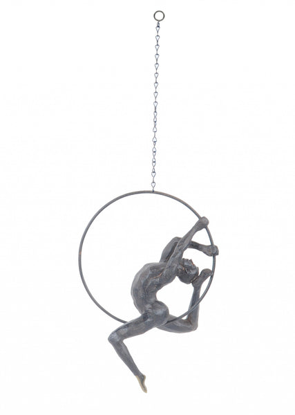 Athletic Man Hanging Ring Sculpture