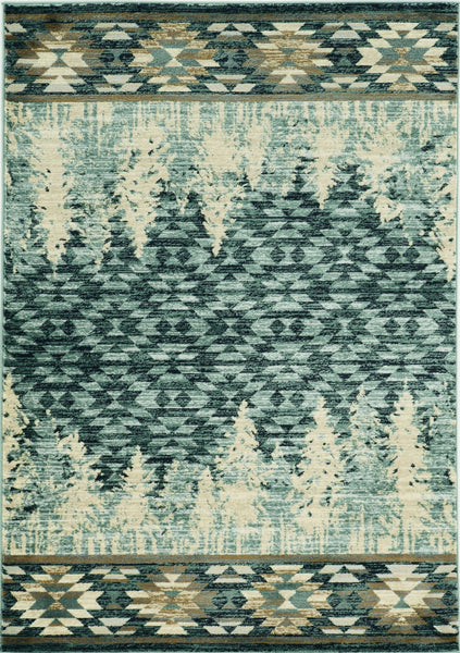 3'x5' Slate Blue Machine Woven Pinegrove Lodge Indoor Area Rug