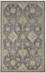 2' x 3' Slate Grey Vintage Wool Accent Rug