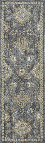 2' x 3' Slate Grey Vintage Wool Accent Rug