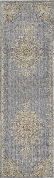 5'x8' Slate Grey Machine Woven Traditional Medallion Indoor Area Rug