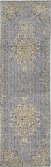 5'x8' Slate Grey Machine Woven Traditional Medallion Indoor Area Rug