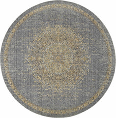 5'x8' Slate Grey Machine Woven Traditional Medallion Indoor Area Rug