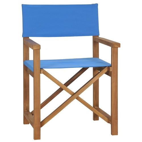 Director's Chair Solid Teak Wood Gray