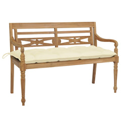 Batavia Bench with Anthracite Cushion 47.2" Solid Teak Wood