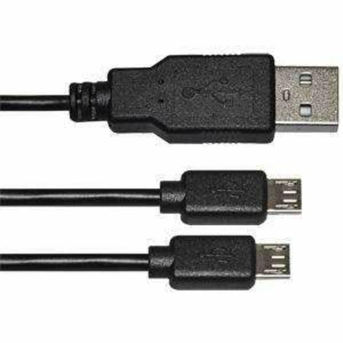 16 inch Micro USB Splitter Cable - Black