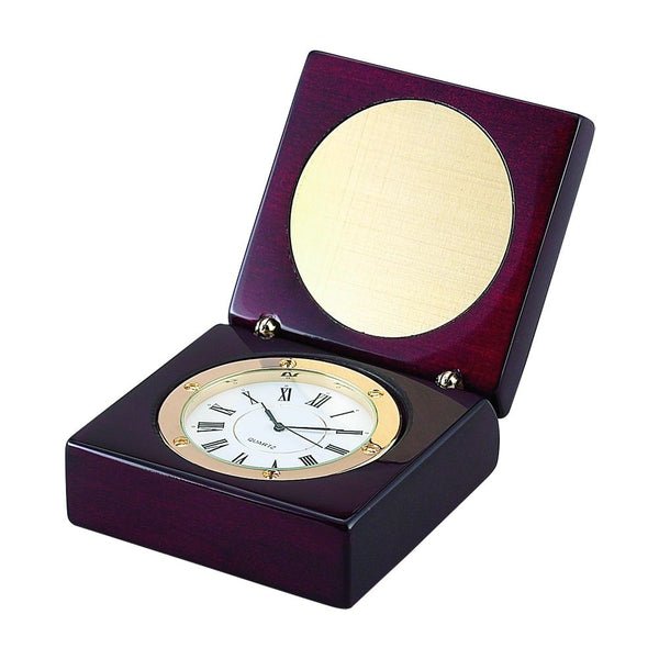 Creative Gifts International 069956 1 in. Square Wood Box with Clock &