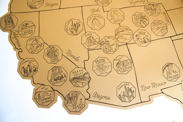US National Parks Scratch Your Travels Map