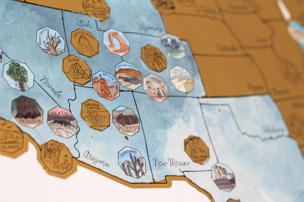 US National Parks Scratch Your Travels Map