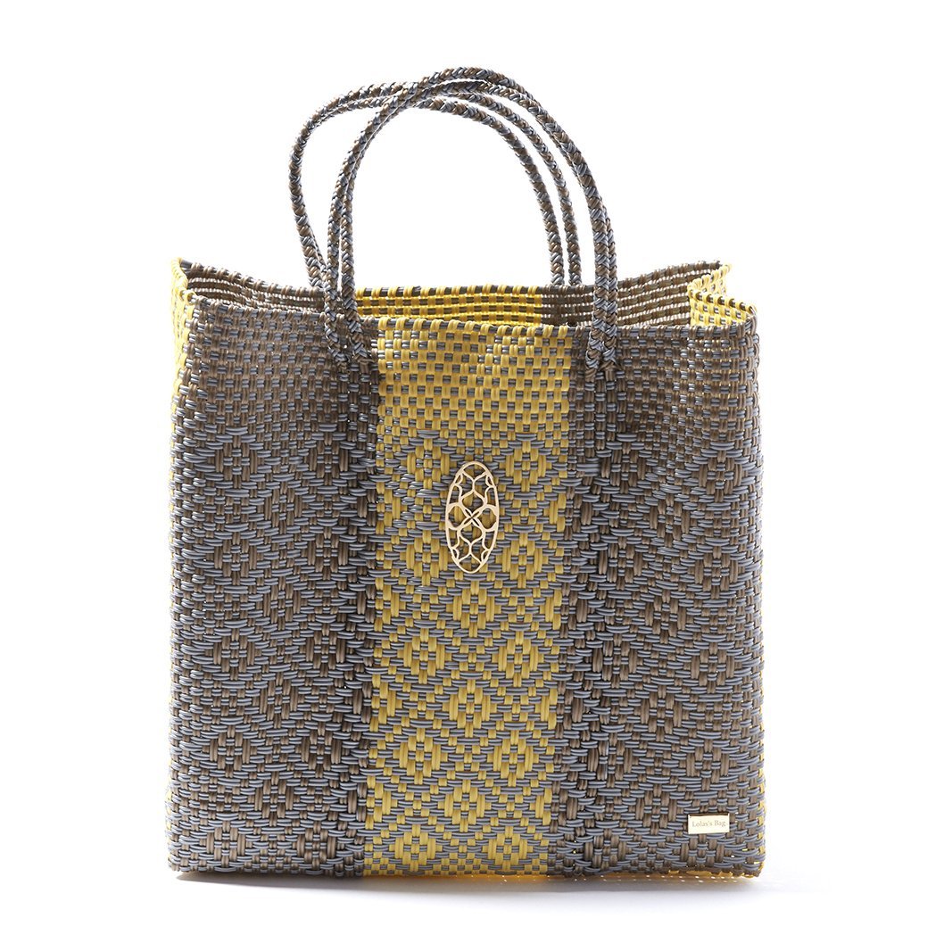 MEDIUM GOLD/GRAY AZTEC TOTE BAG