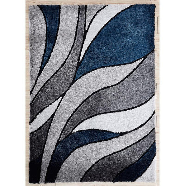 Aria Blue & Gray Soft Pile Shaggy Area Rug