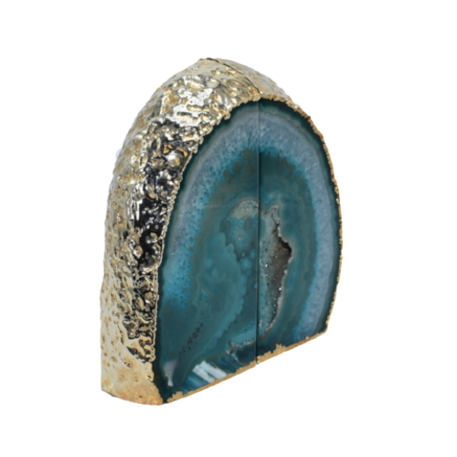 Agate Bookend Gold Electroplated Premium Quality