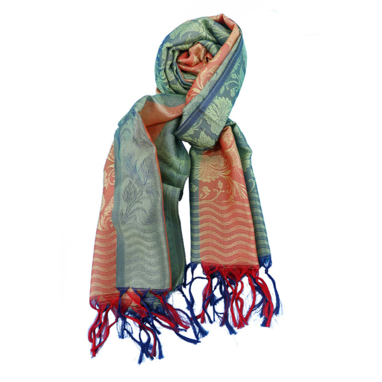 Western Fashion 2146-D 22 x 72 in. Rayon Scarf with Fringes, Multi