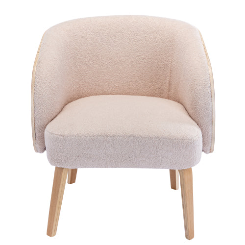 Lamb-hair Acent Chair Upholstered Living Room Chair Bedroom Chair