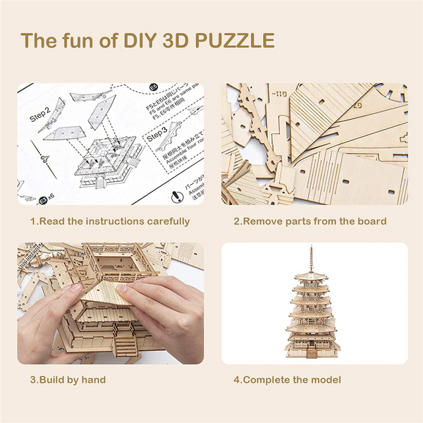 275pcs DIY 3D Wooden Puzzle Game Assembly Constructor Toy