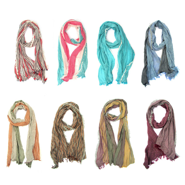 Turkish Cotton Fringed Hobo Scarf