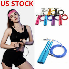 US STOCK Jump Rope Crossfit Jump Rope Adjustable Jumping Rope Training